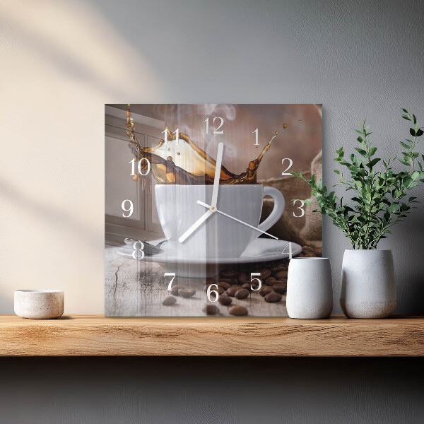 Reloj cuadrado Café