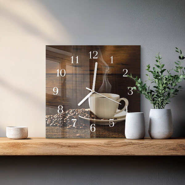 Reloj cuadrado Café
