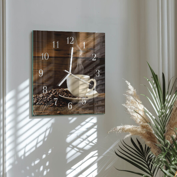 Reloj cuadrado Café