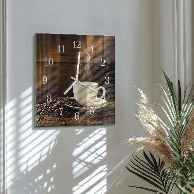 Reloj cuadrado Café