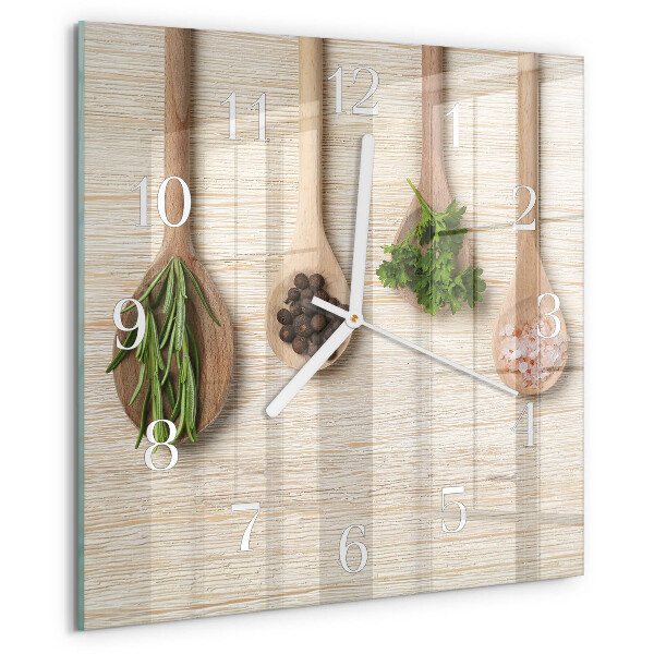 Reloj cuadrado Cuchara de madera