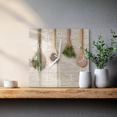 Reloj cuadrado Cuchara de madera