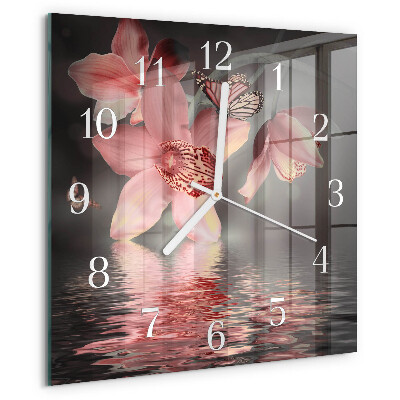 Reloj cuadrado Orquídea