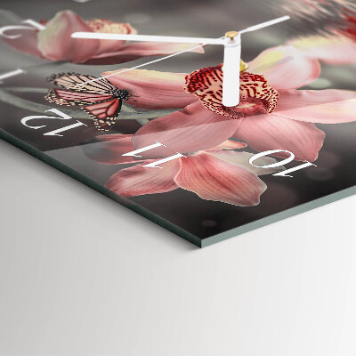 Reloj cuadrado Orquídea