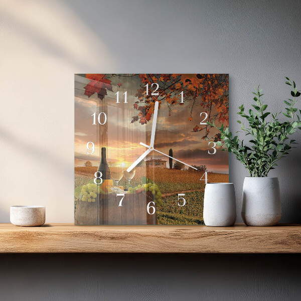 Reloj cuadrado Vino Naturaleza