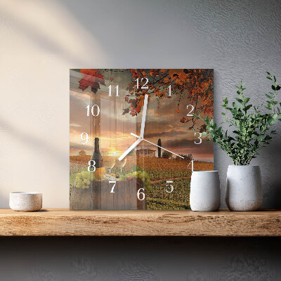 Reloj cuadrado Vino Naturaleza