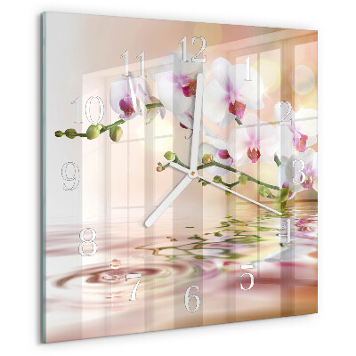 Reloj cuadrado Orquídea