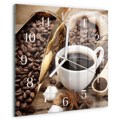 Reloj cuadrado Café