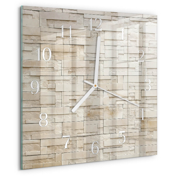 Reloj cuadrado Muro de piedra