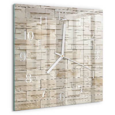 Reloj cuadrado Muro de piedra