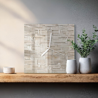 Reloj cuadrado Muro de piedra