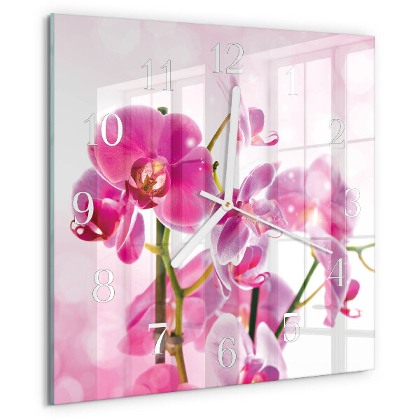Reloj cuadrado Orquídea