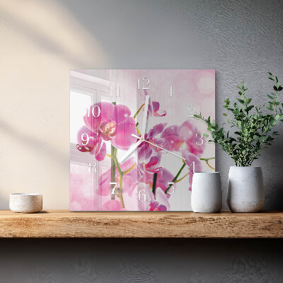 Reloj cuadrado Orquídea