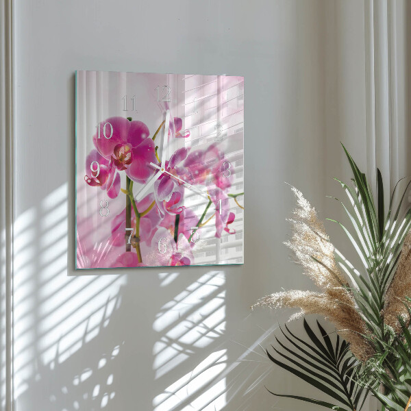 Reloj cuadrado Orquídea