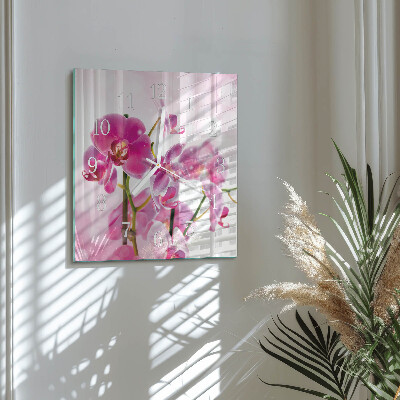 Reloj cuadrado Orquídea