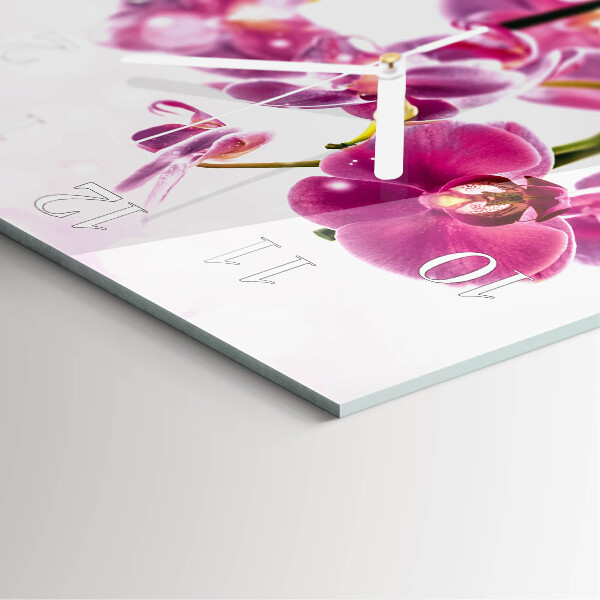 Reloj cuadrado Orquídea