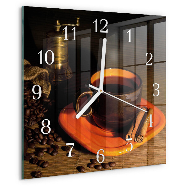 Reloj cuadrado Café