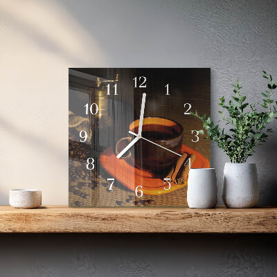 Reloj cuadrado Café