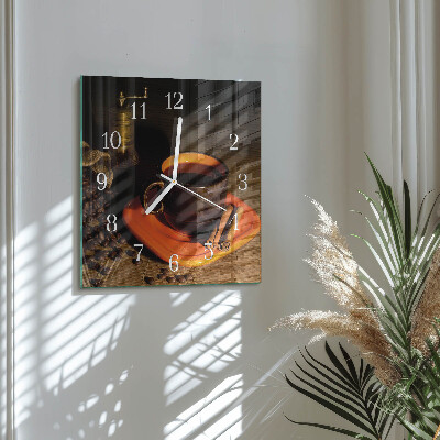 Reloj cuadrado Café