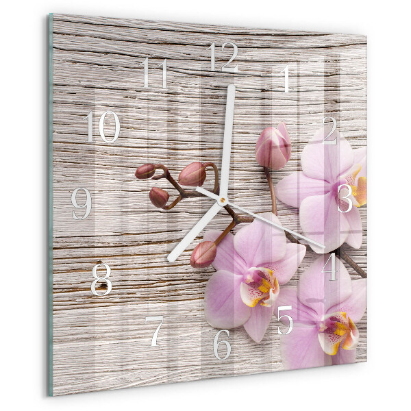 Reloj cuadrado Orquídea