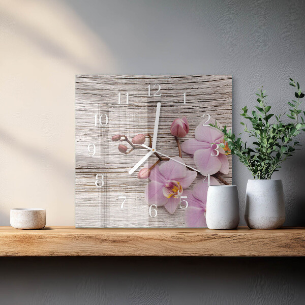 Reloj cuadrado Orquídea