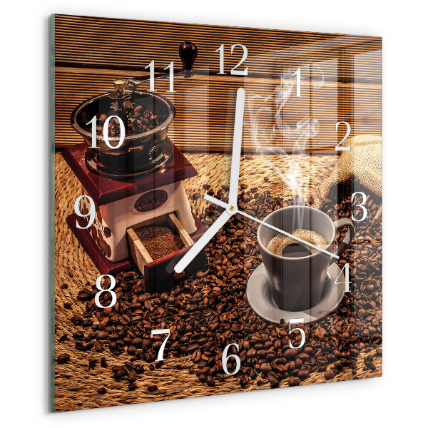 Reloj cuadrado Granos de café