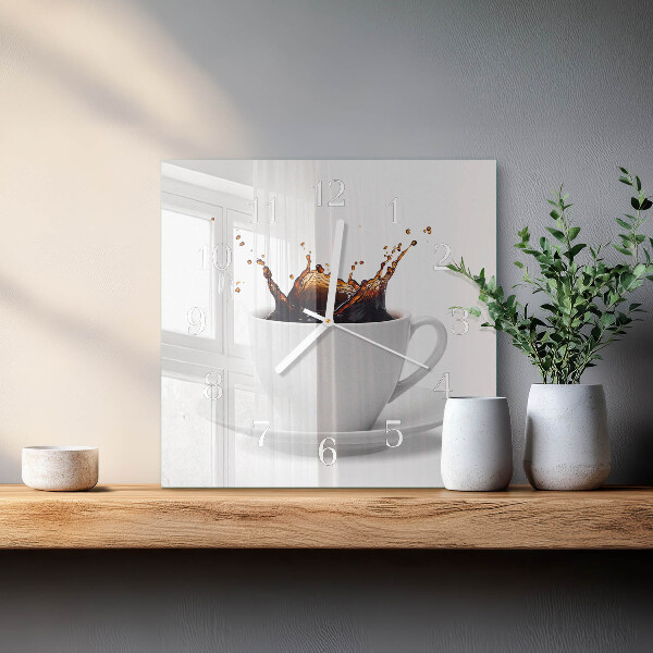 Reloj cuadrado Café