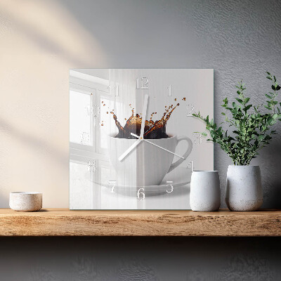 Reloj cuadrado Café