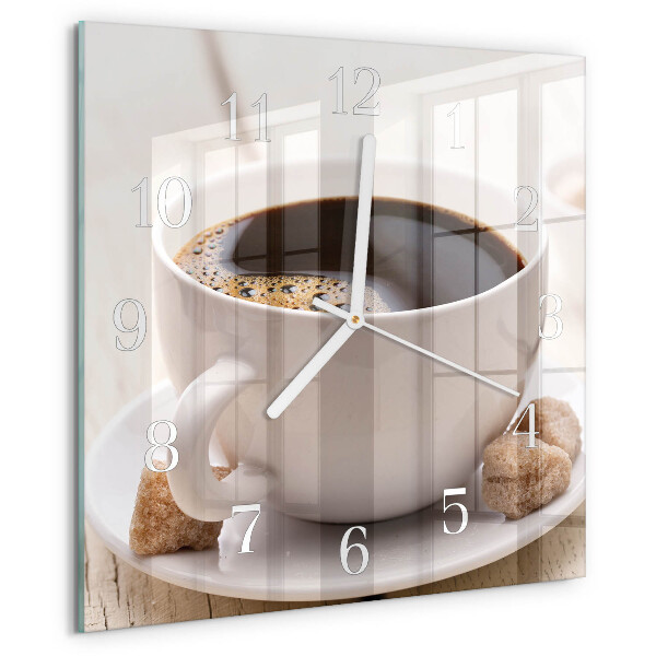 Reloj cuadrado Café