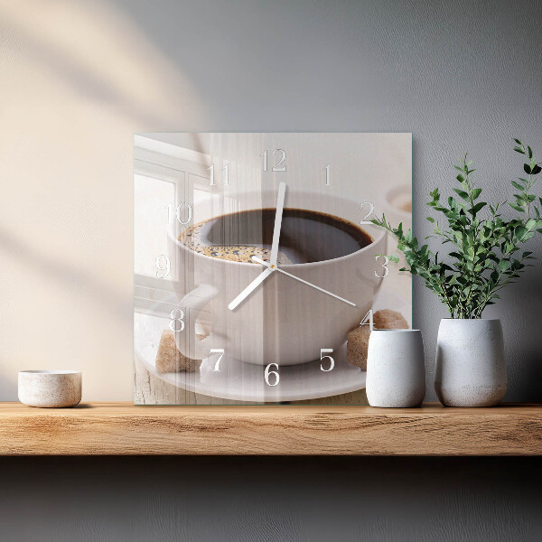 Reloj cuadrado Café