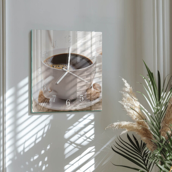 Reloj cuadrado Café