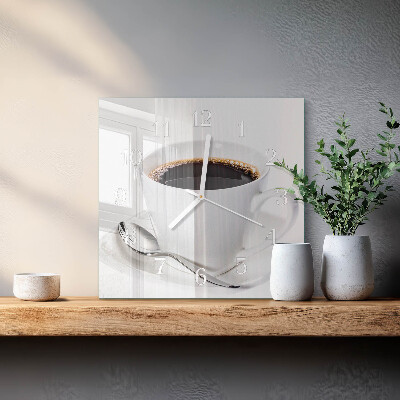 Reloj cuadrado Café