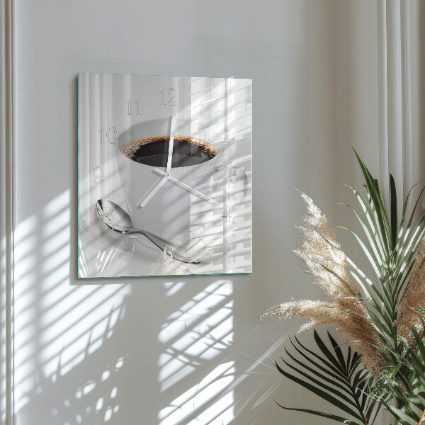 Reloj cuadrado Café