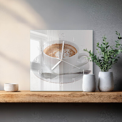 Reloj cuadrado Café