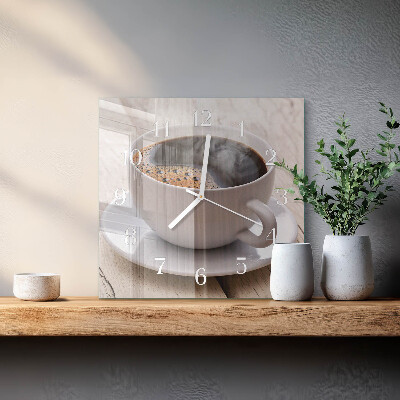Reloj cuadrado Café