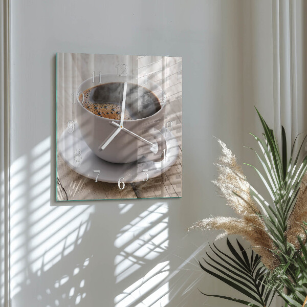 Reloj cuadrado Café