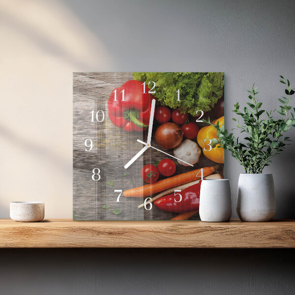 Reloj cuadrado Verduras