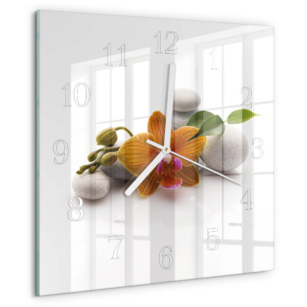 Reloj cuadrado Orquídea