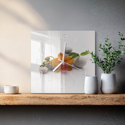 Reloj cuadrado Orquídea