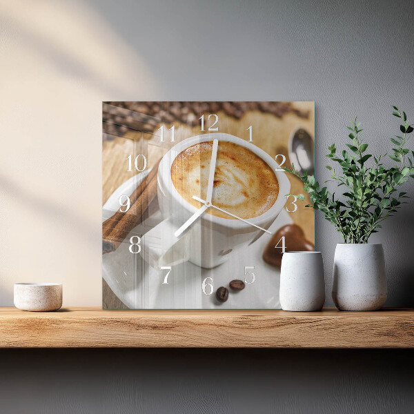 Reloj cuadrado Café