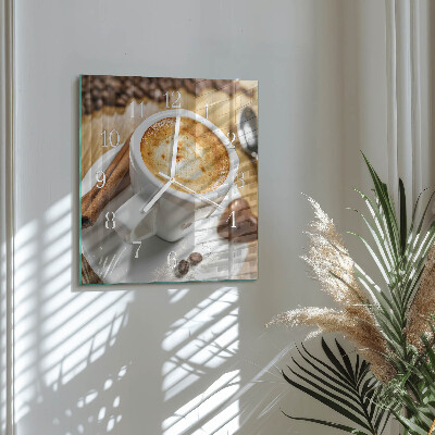 Reloj cuadrado Café