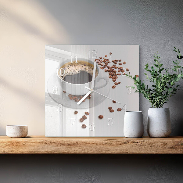 Reloj cuadrado Café