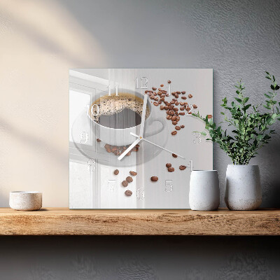 Reloj cuadrado Café