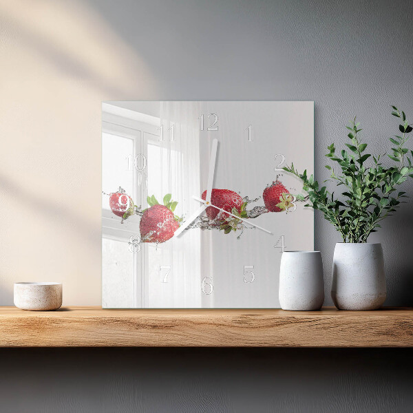 Reloj cuadrado Fresas en agua