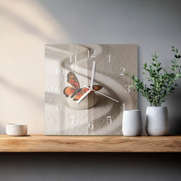 Reloj cuadrado Mariposa