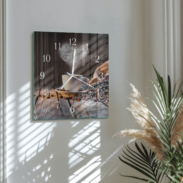 Reloj cuadrado Amor por el café