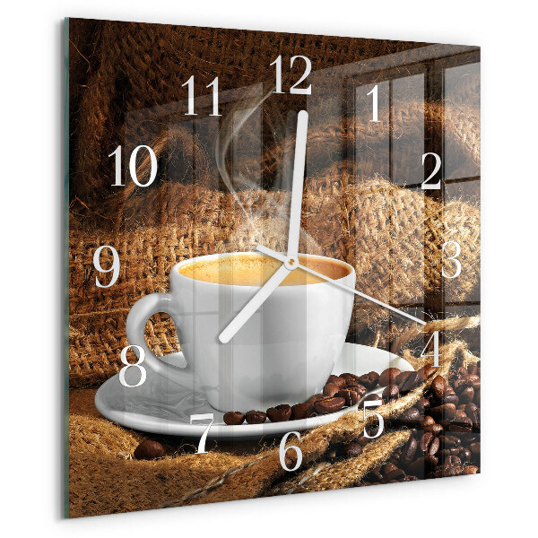 Reloj cuadrado Granos de café