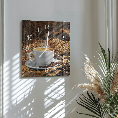 Reloj cuadrado Granos de café