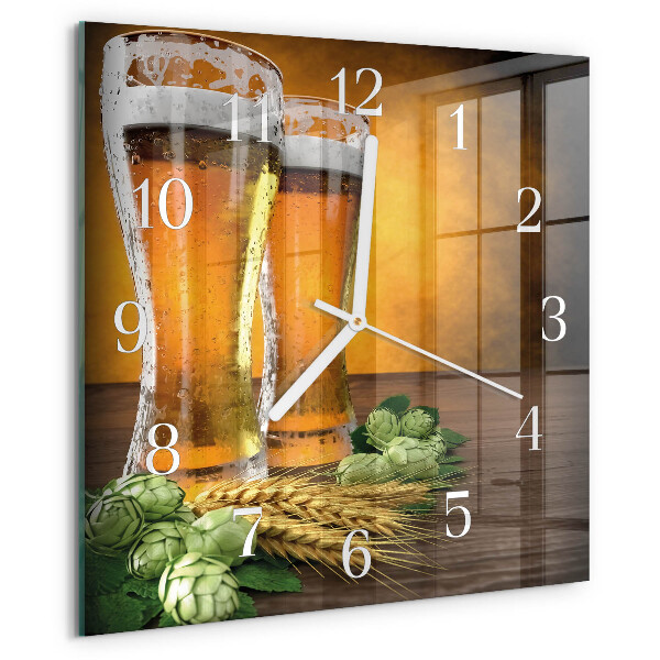 Reloj cuadrado Vasos de cerveza