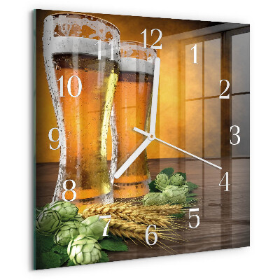 Reloj cuadrado Vasos de cerveza